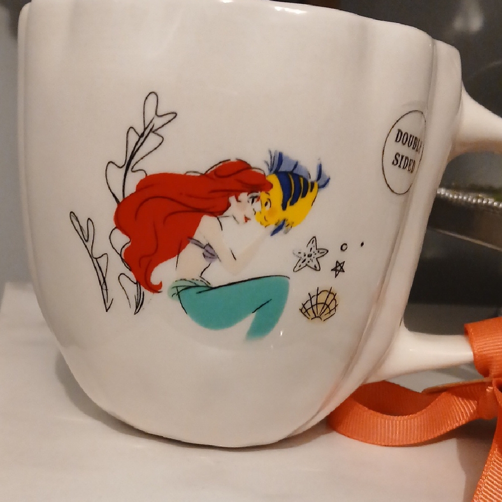 Rae Dunn Under the Sea Disney Ceramic Mug with Pink Interior - Picture 5 of 6